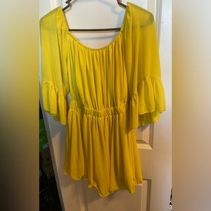 Yellow floral romper, nice condition worn once